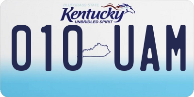 KY license plate 010UAM