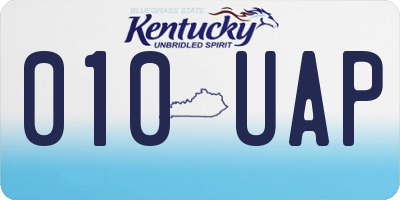 KY license plate 010UAP