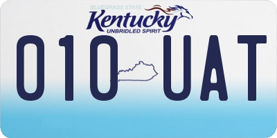 KY license plate 010UAT