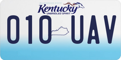 KY license plate 010UAV