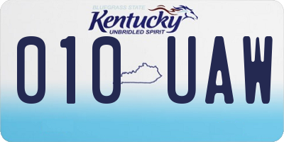 KY license plate 010UAW