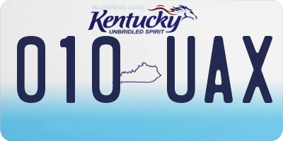 KY license plate 010UAX