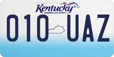 KY license plate 010UAZ