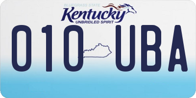 KY license plate 010UBA