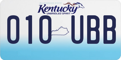 KY license plate 010UBB