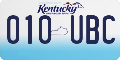 KY license plate 010UBC