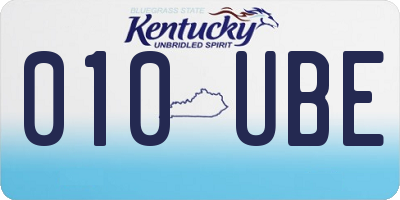 KY license plate 010UBE