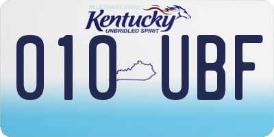 KY license plate 010UBF