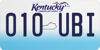 KY license plate 010UBI