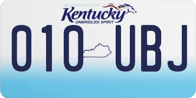 KY license plate 010UBJ