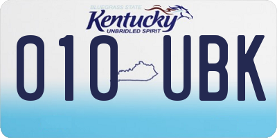 KY license plate 010UBK