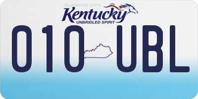 KY license plate 010UBL