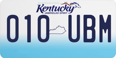 KY license plate 010UBM