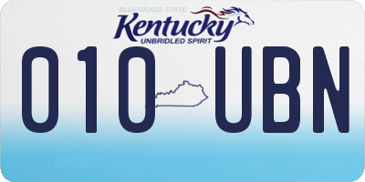 KY license plate 010UBN