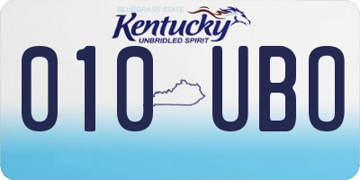 KY license plate 010UBO