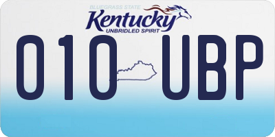 KY license plate 010UBP