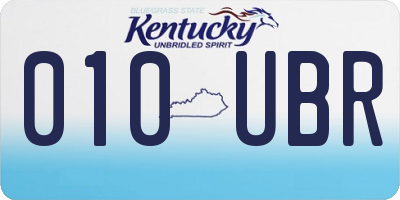 KY license plate 010UBR