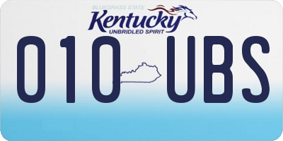 KY license plate 010UBS