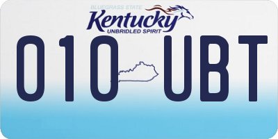 KY license plate 010UBT