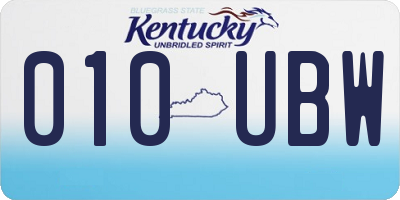 KY license plate 010UBW