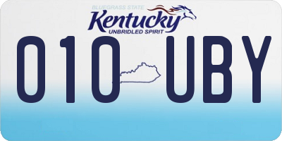 KY license plate 010UBY