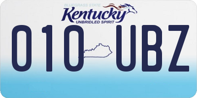 KY license plate 010UBZ