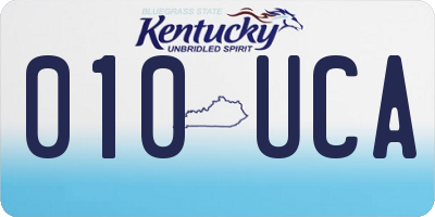 KY license plate 010UCA