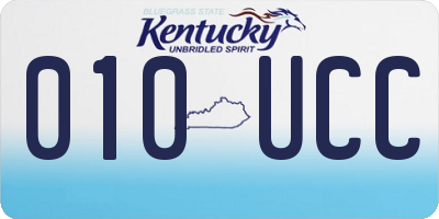 KY license plate 010UCC