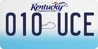 KY license plate 010UCE