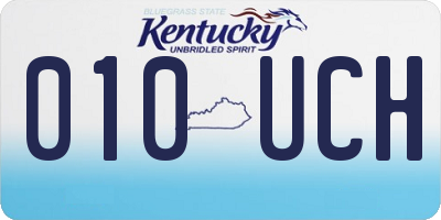 KY license plate 010UCH