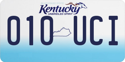 KY license plate 010UCI