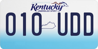 KY license plate 010UDD