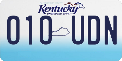 KY license plate 010UDN