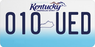 KY license plate 010UED