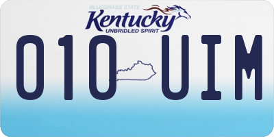 KY license plate 010UIM