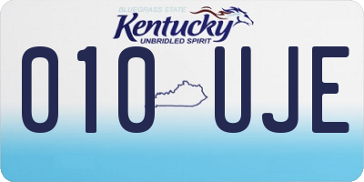 KY license plate 010UJE