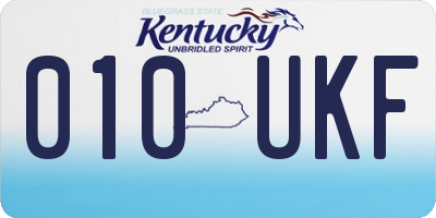 KY license plate 010UKF
