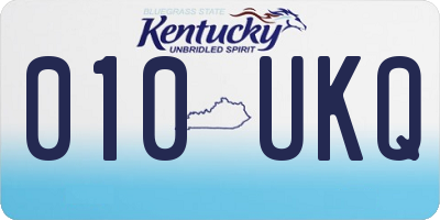 KY license plate 010UKQ