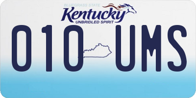 KY license plate 010UMS