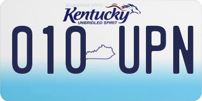 KY license plate 010UPN
