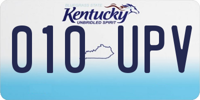 KY license plate 010UPV