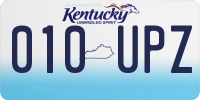 KY license plate 010UPZ