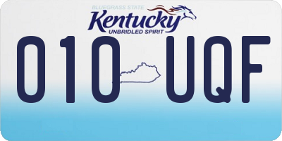 KY license plate 010UQF