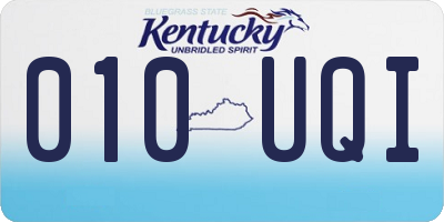 KY license plate 010UQI