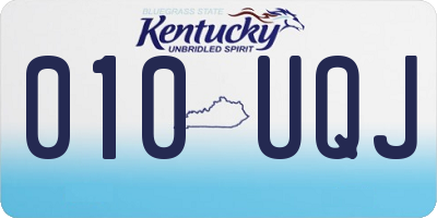 KY license plate 010UQJ