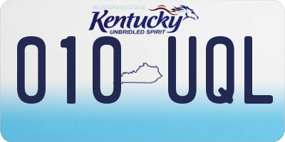 KY license plate 010UQL