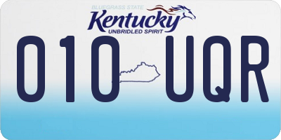 KY license plate 010UQR