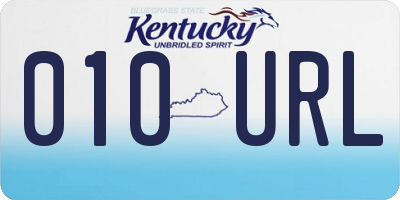 KY license plate 010URL