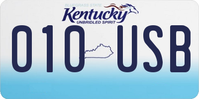 KY license plate 010USB