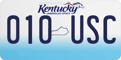 KY license plate 010USC